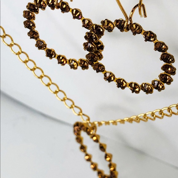 Brown Swarovski Matching Necklace and Earring Set - Picture 6 of 6